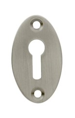 Forged Solid Brass Classic Keyhole Cover Escutcheon, 1-7/8″ Oval, Satin Nickel