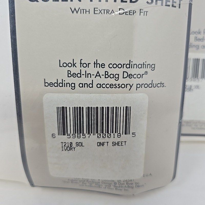 Dan River Mostly Cotton Luxury Percale Queen Sheet Set IVORY - BRAND NEW gallery