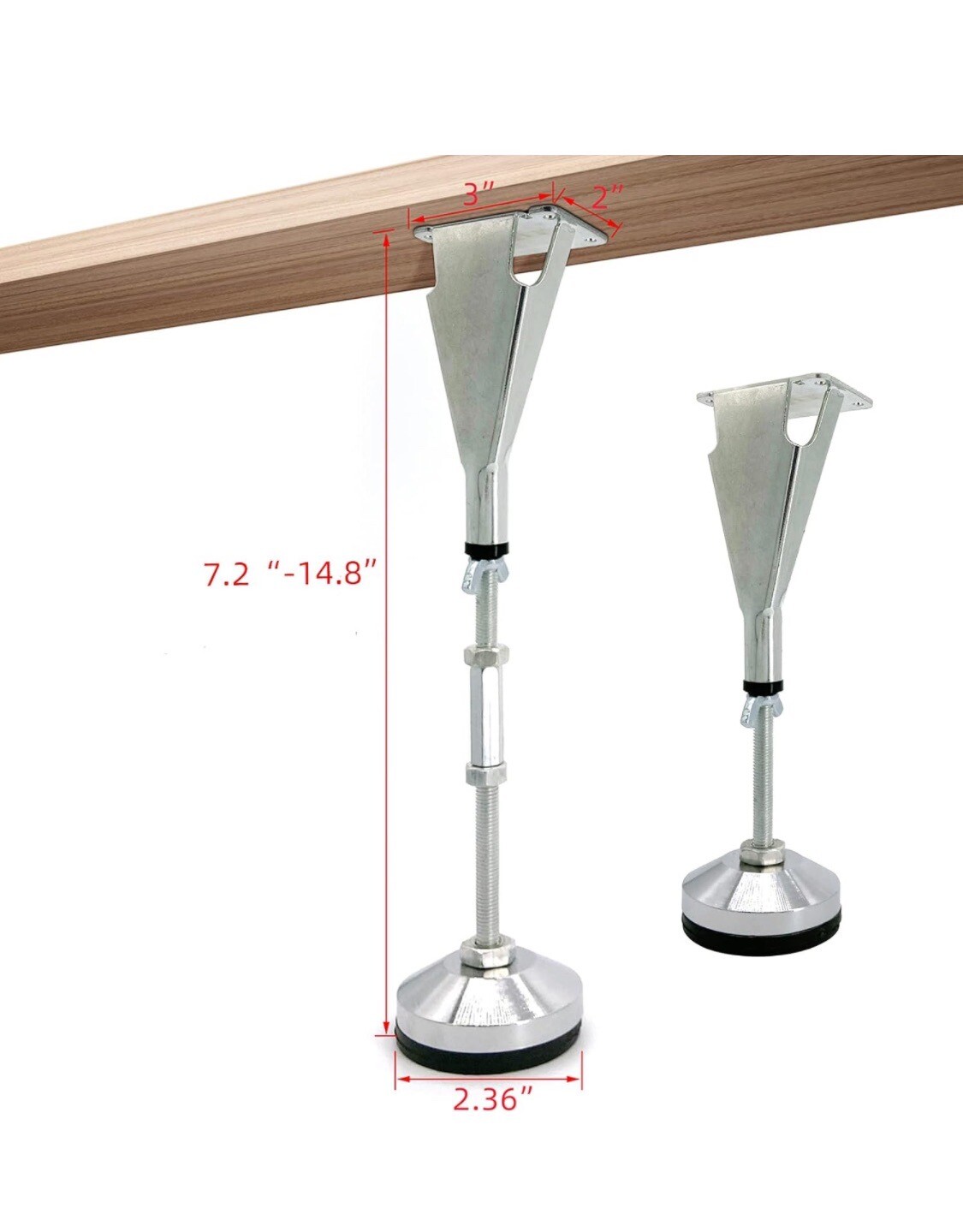 6 Pack Adjustable Height Center Support Leg For Bed Frame Bed Center Slat Heavy gallery