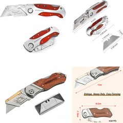 Folding Utility Knife QUICK CHANGE BLADE With Belt Clip Camping Knife Back Lock