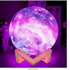 3D Printing Moon Galaxy Lamp Moonlight Touch Color Changing With Cute Gift Box