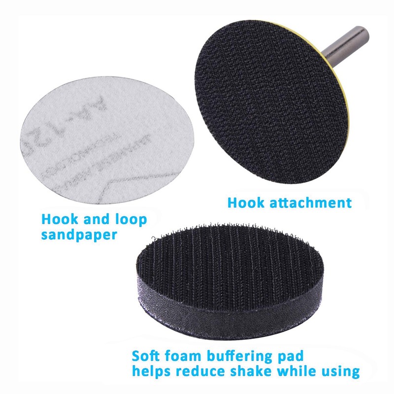 104PC 2 inch Sanding Discs Dry Hook Loop 80-3000 Grit for Drill Die Grinder US gallery