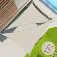 Waterproof Shade Sail Right Triangle Outdoor Pool Sun Canopy Shelter Cover Beige