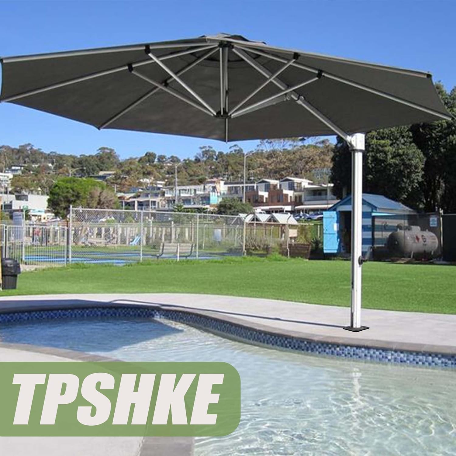 In-Ground Umbrella Base for Offset Cantilever Umbrellas, Heavy-Duty Steel Outdoo gallery
