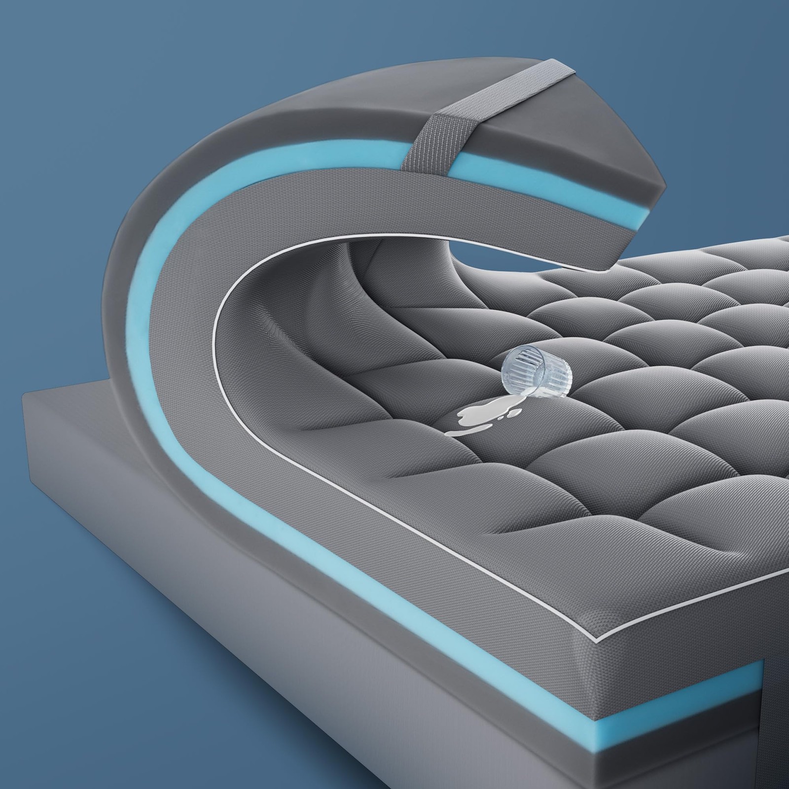 Dual Layer 4 Inch Memory Foam Mattress Topper, 2 inch Cooling Gel Memory Foam... gallery