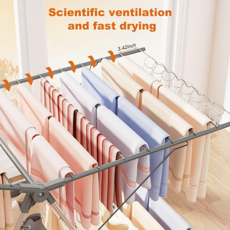 Clothes Drying Rack Foldable Large Laundry Drying Rack Collapsible Stainless ... gallery