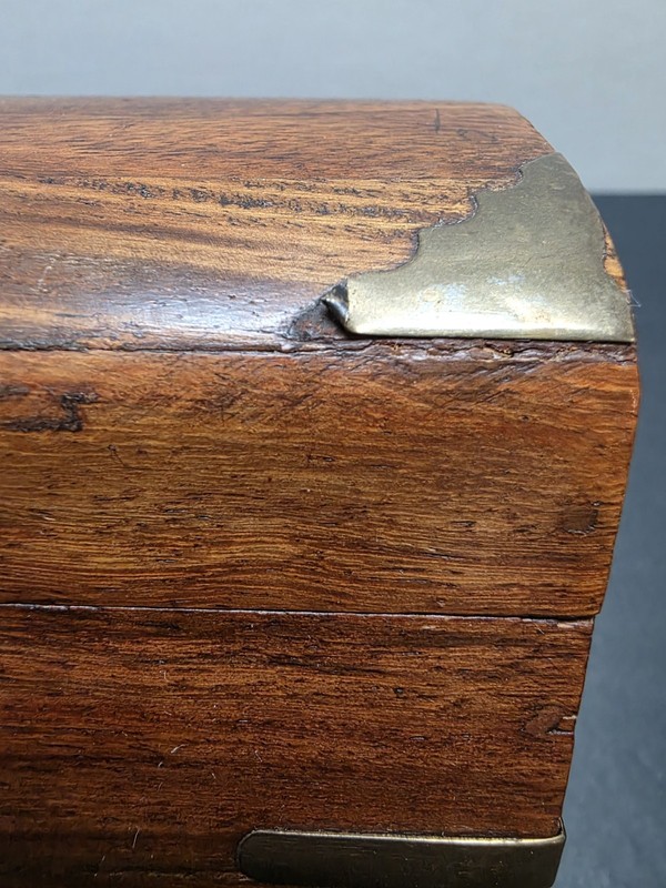 Solid Nautical Wood Box with Brass Trim Tabletop Desk Keys Change Trinkets gallery