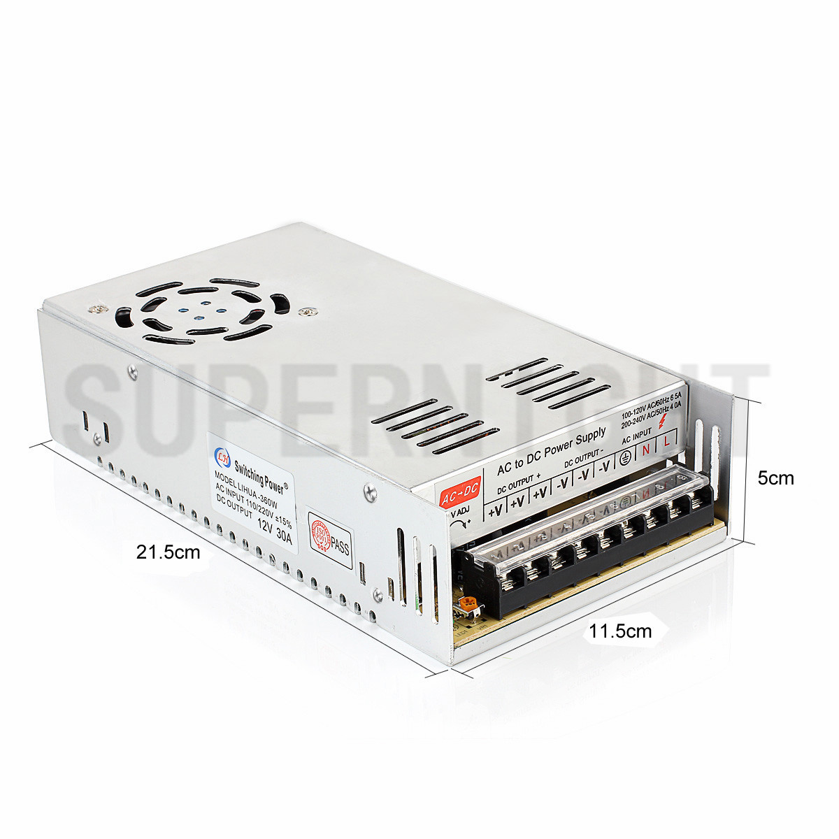 2Pcs AC-DC12V 30A Regulated Switching Power Supply for 5050/3528 LED Strip Light gallery