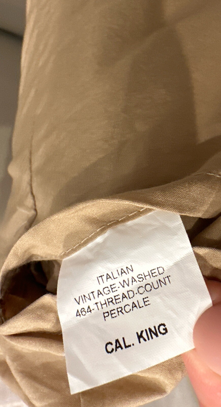 Restoration Hardware Italian Vintage Washed 464 Percale Cal King Sheet Set Wheat gallery