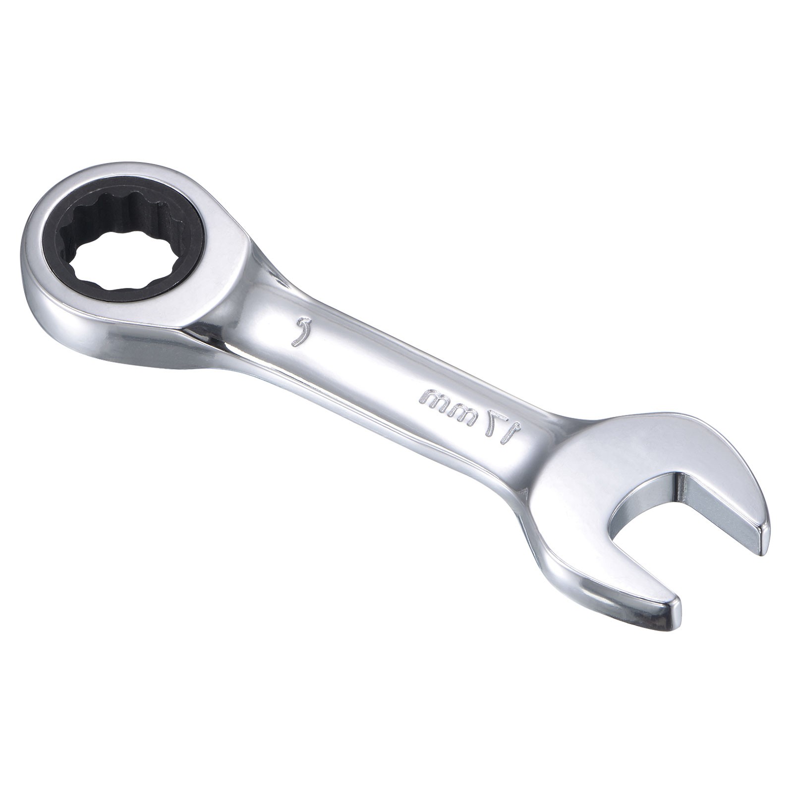 17mm Stubby Ratcheting Combination Wrench Box Ended Tools, Metric 72 Teeth CR-V gallery