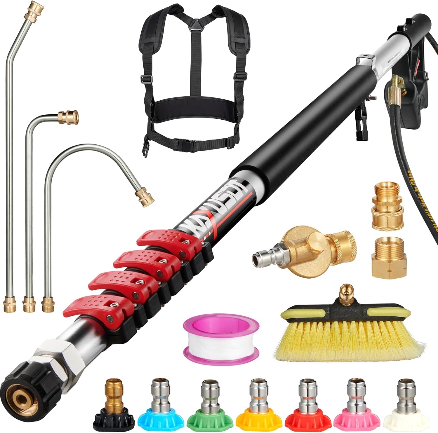 5~24FT Telescoping Pressure Washer Wand 4000PSI with 3 Extension Wand Portable gallery