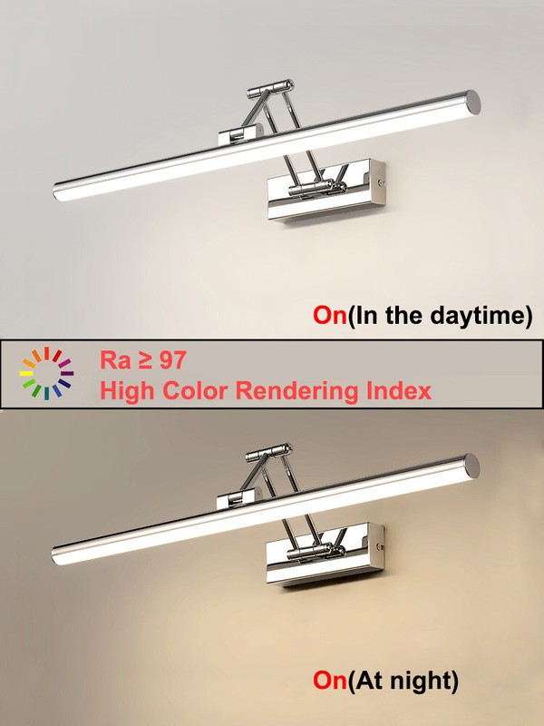 LED Bath Mirror Front Light Retractable Cabinet Wall Lamp Fixture Full Spectrum gallery