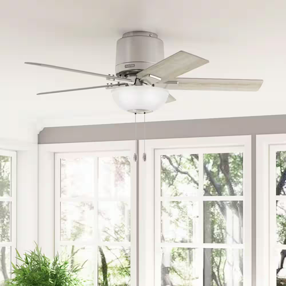 Fitzgerald 44 In. Indoor Brushed Nickel Ceiling Fan with Light Kit Included gallery
