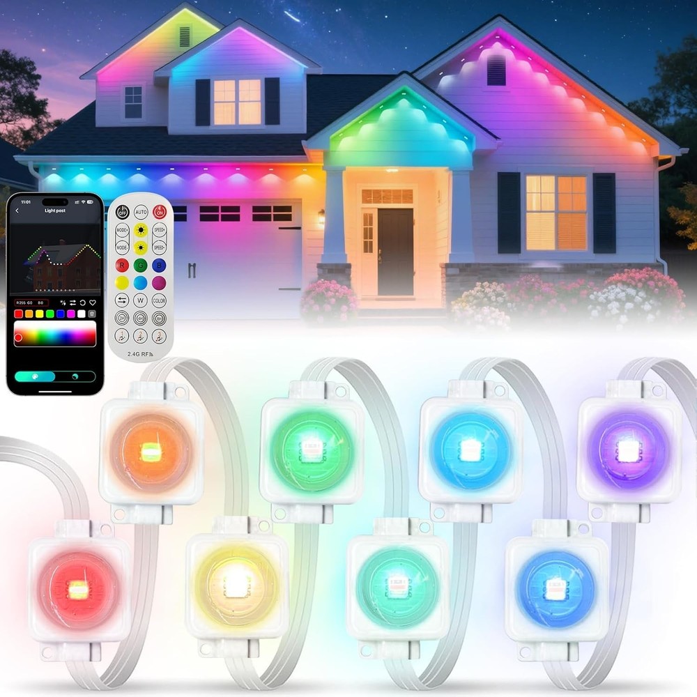 Smart Outdoor Permanent Eaves Lights For House Roof Party Holiday Decoration