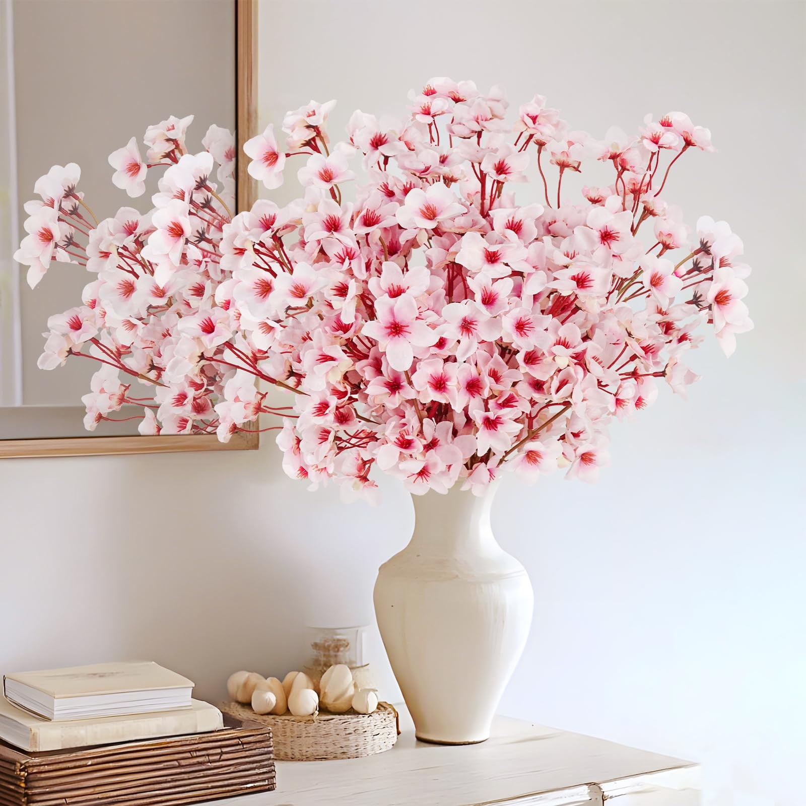 Ruidazon Artificial Cherry Blossom Branches, 6 Pcs Faux Silk Cherry Blossom F... gallery