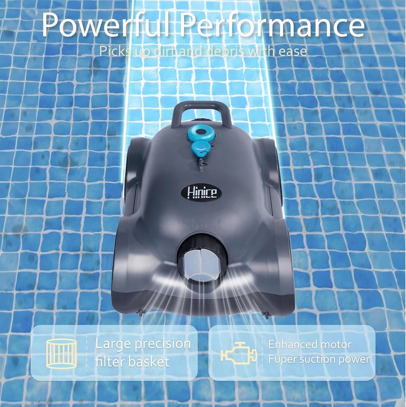 Hinice Cordless Robotic Pool Cleaner Black gallery