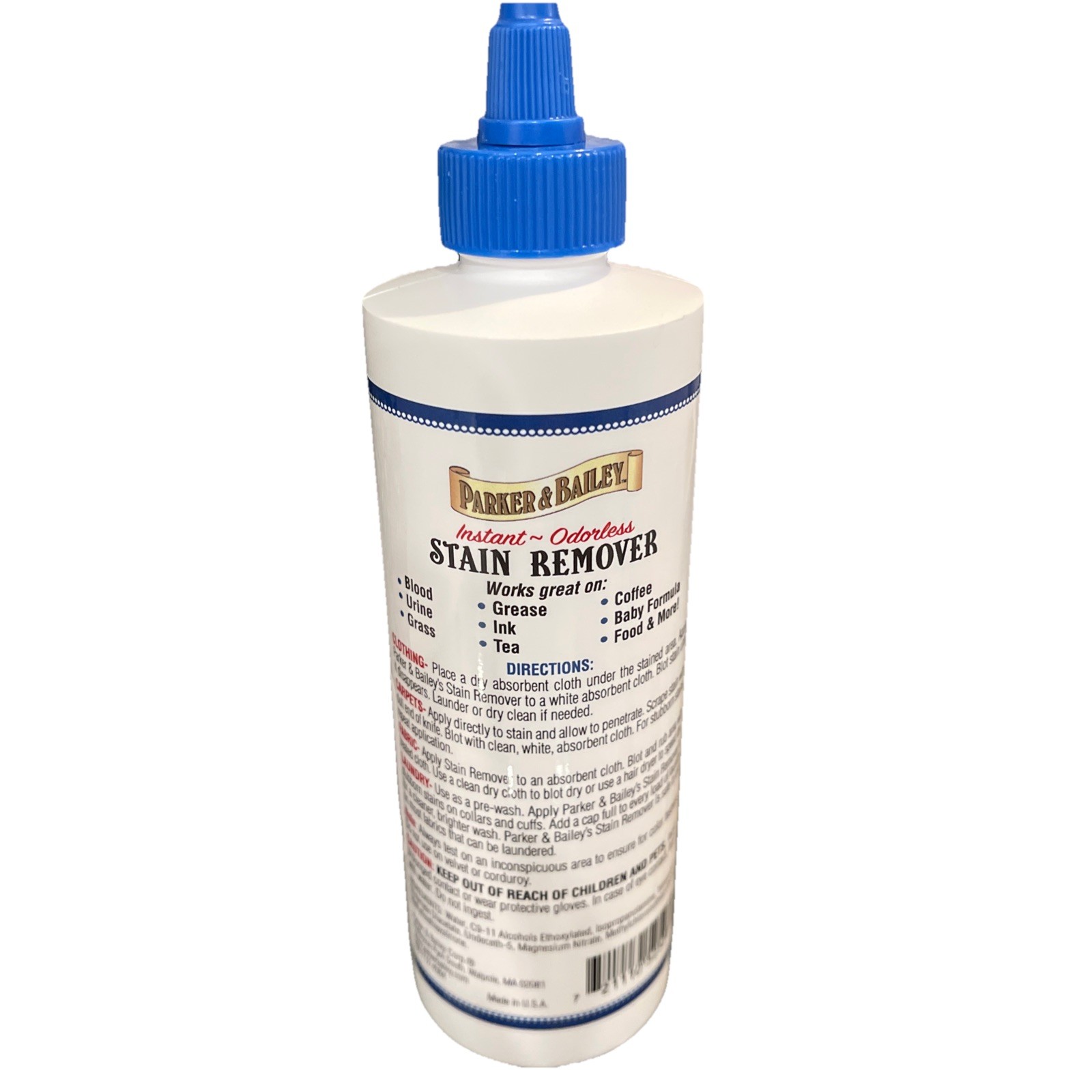 PARKER & BAILEY Stain Grease Instant Odorless Remover for Carpet Clothes ~ 8 Oz gallery