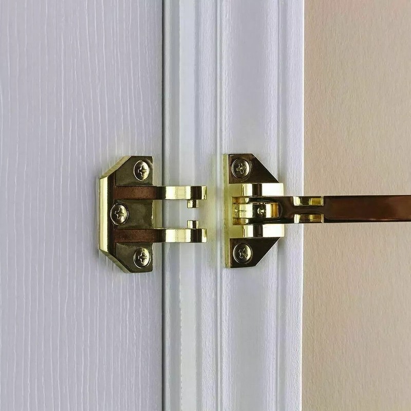 Defiant Door Security Guard Lock Heavy Duty Swing Locker Bright Brass Finish gallery