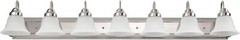 Progress 48 in. 7-Light Brushed Chrome Bathroom Vanity Light with Glass Shades
