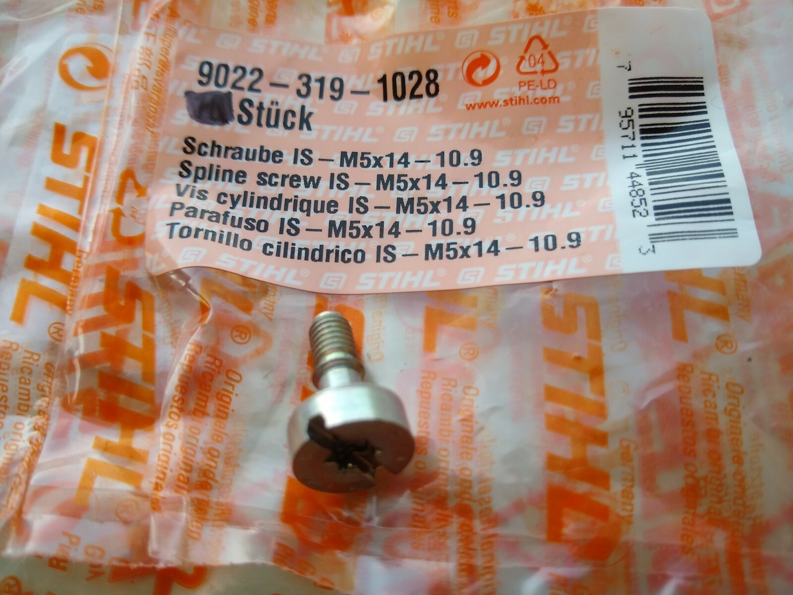 Screw IS-M5x14 for Stihl MS231, MS231C - 9022 319 1028 gallery