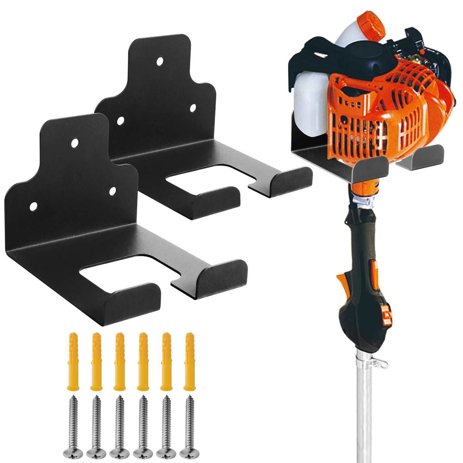 Garage Organizer Trimmer Rack Weedeater Hanger Wall Mount Garden Tool Holder 2PK gallery