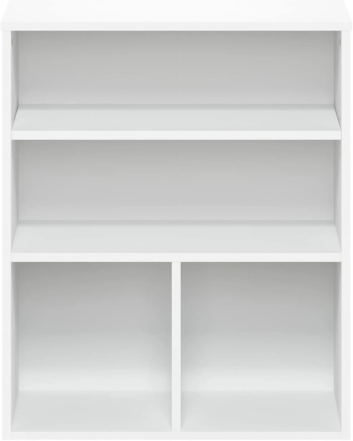 Versatile Pasir 3 Tier Display Bookcase - Modern White with Adjustable Features gallery