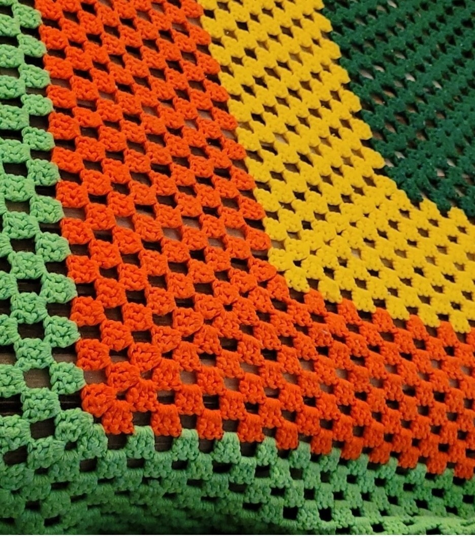 HANDMADE 91 in x 70 1/2 in AFGAHN BLANKET CROCHET GRANNY SQUARE gallery