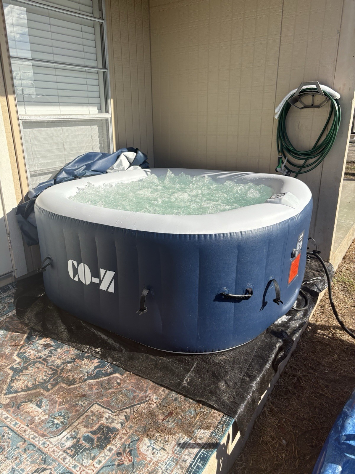 CO-Z Inflatable Square Hot Tub Spa, Blue/White Portable Inflatable Hot Tub gallery