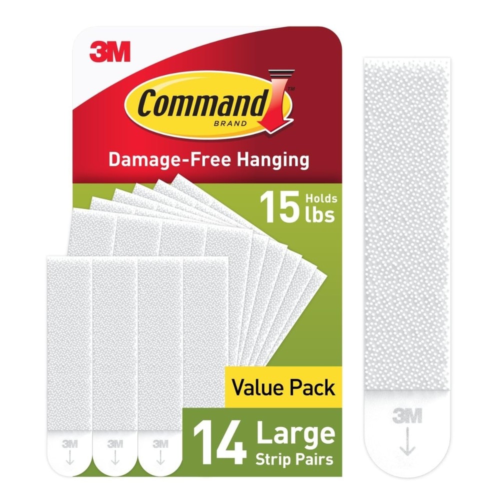 2 Pack Command Large Hanging Strips 28 Pairs Total 16lbs Damage Free Adhesive