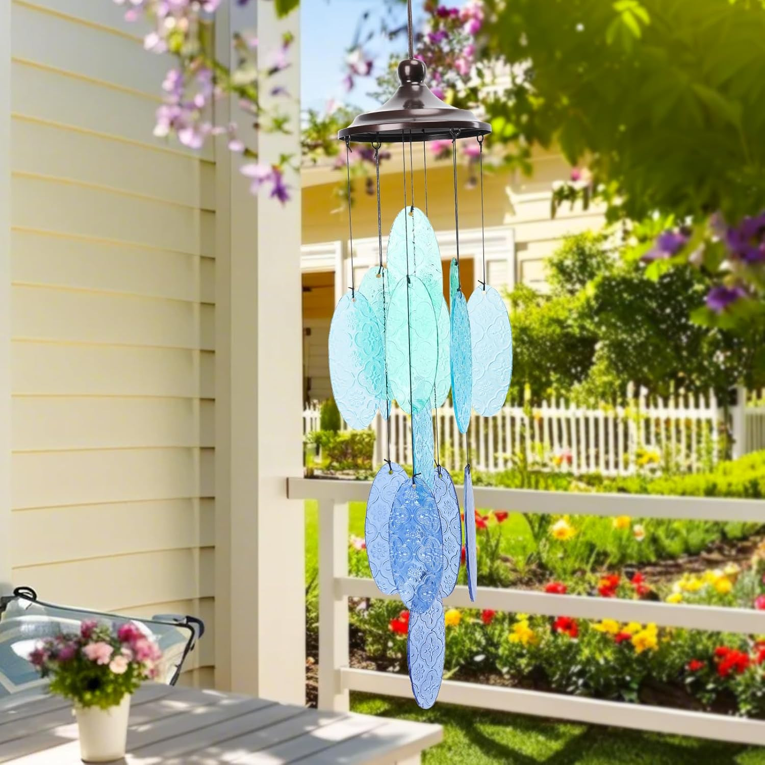 Wind Chimes for Outside, Stained Glass Wind Chime Windchimes for Patio, Outdo... gallery