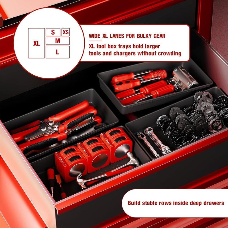 【6 PCS Extra-Large】 Tool Box Drawer Organizer Trays with Non-slip Pads, Heav gallery
