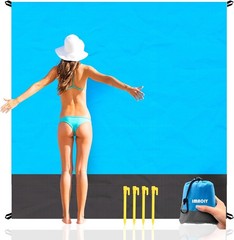 Beach Blanket Sandproof Waterproof, Beach Essentials Extra Large Beach Mat, 79″