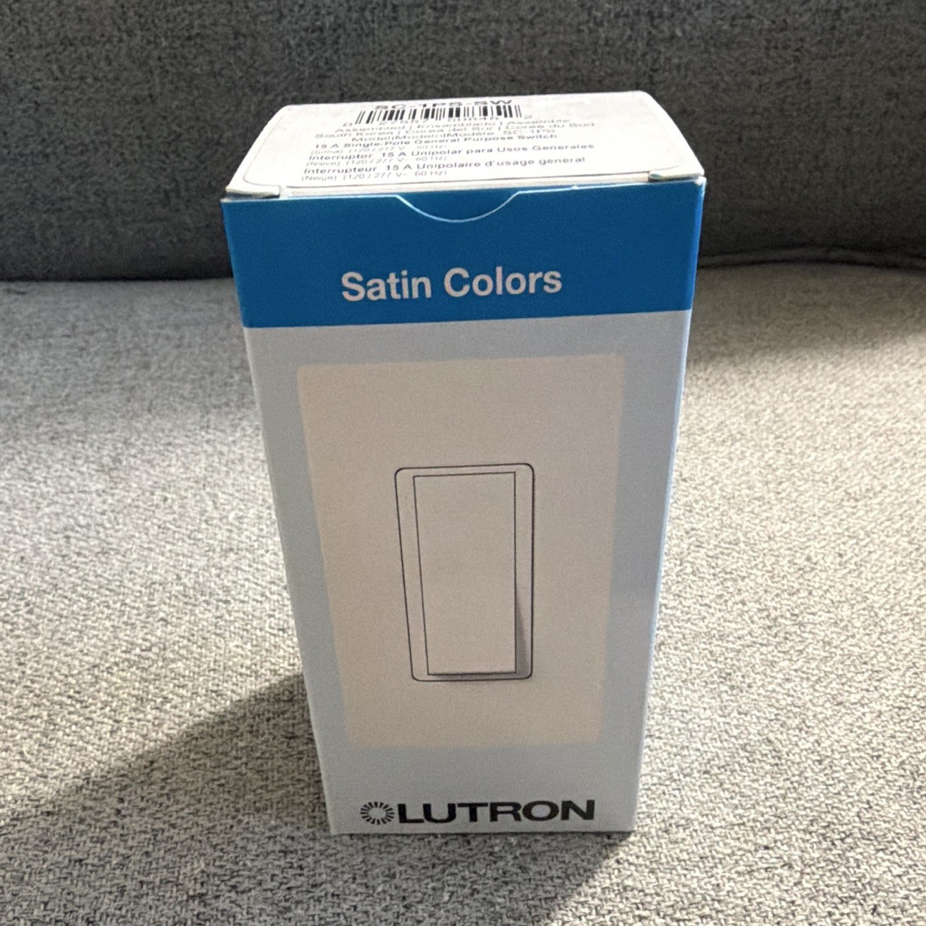 Lutron SC-1PS-SW On/Off Wall Switch White 15A Single Pole 120/277V Rocker gallery