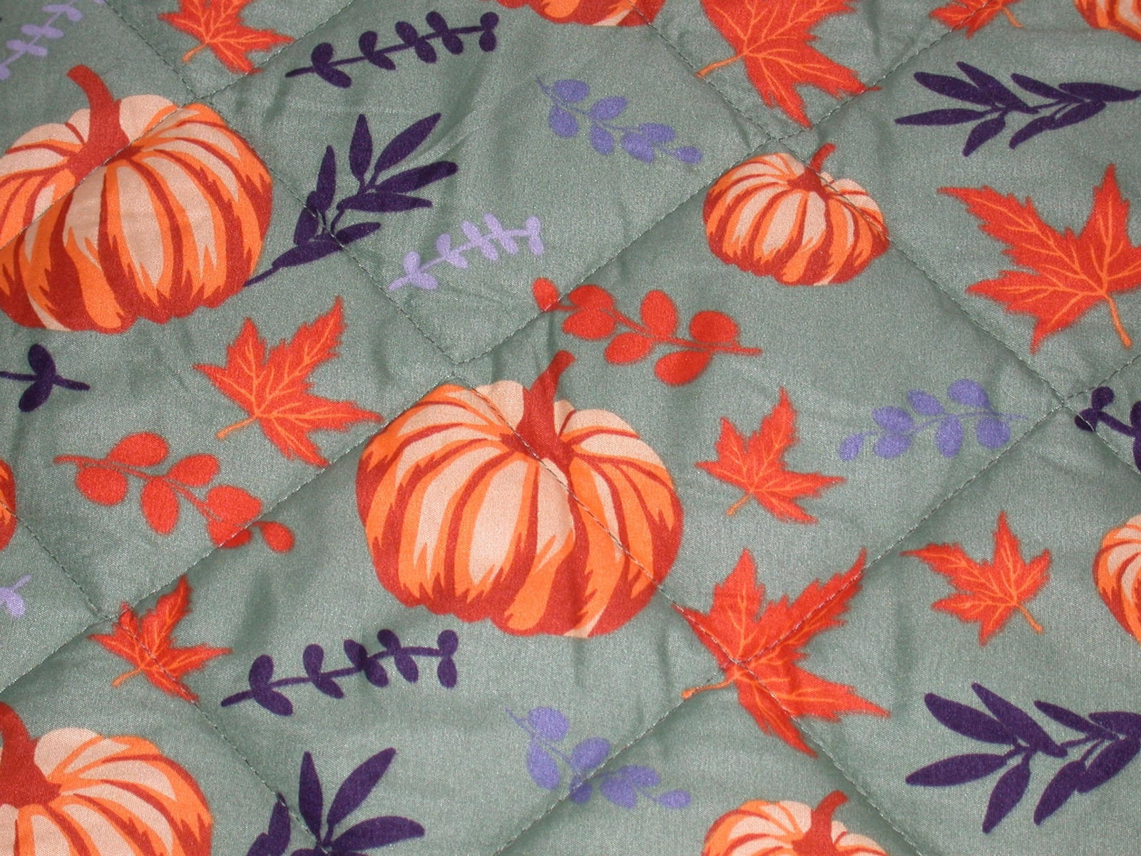 2 Pc Belk "Pumpkin" Comforter Set ~ Green Orange Navy ~ Twin 88 W x 88 L **NEW** gallery