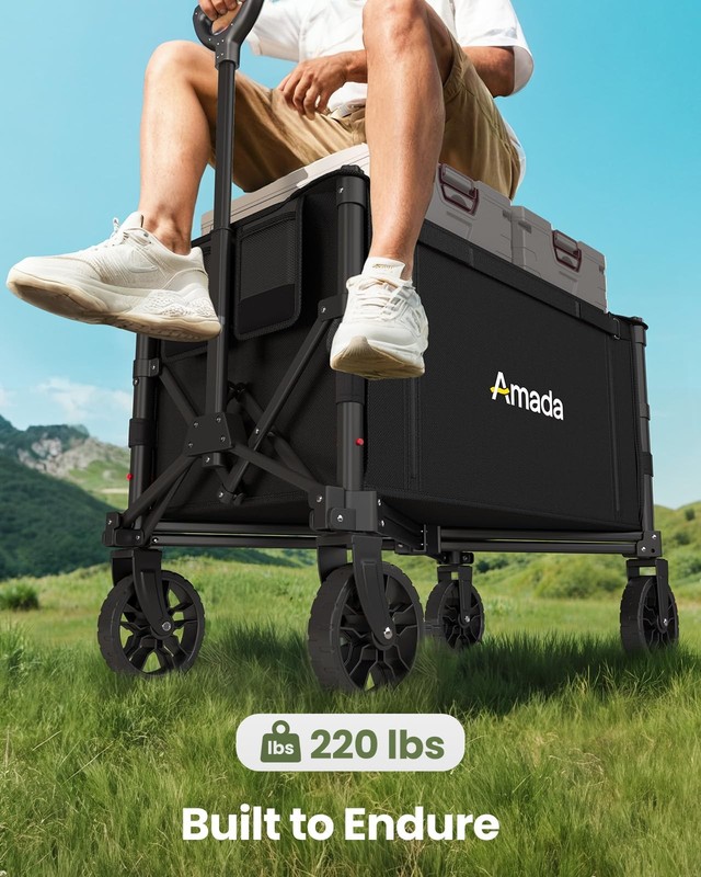 120L Wagons Carts Foldable, Collapsible Wagon Cart with 220 lbs Max Load and ... gallery