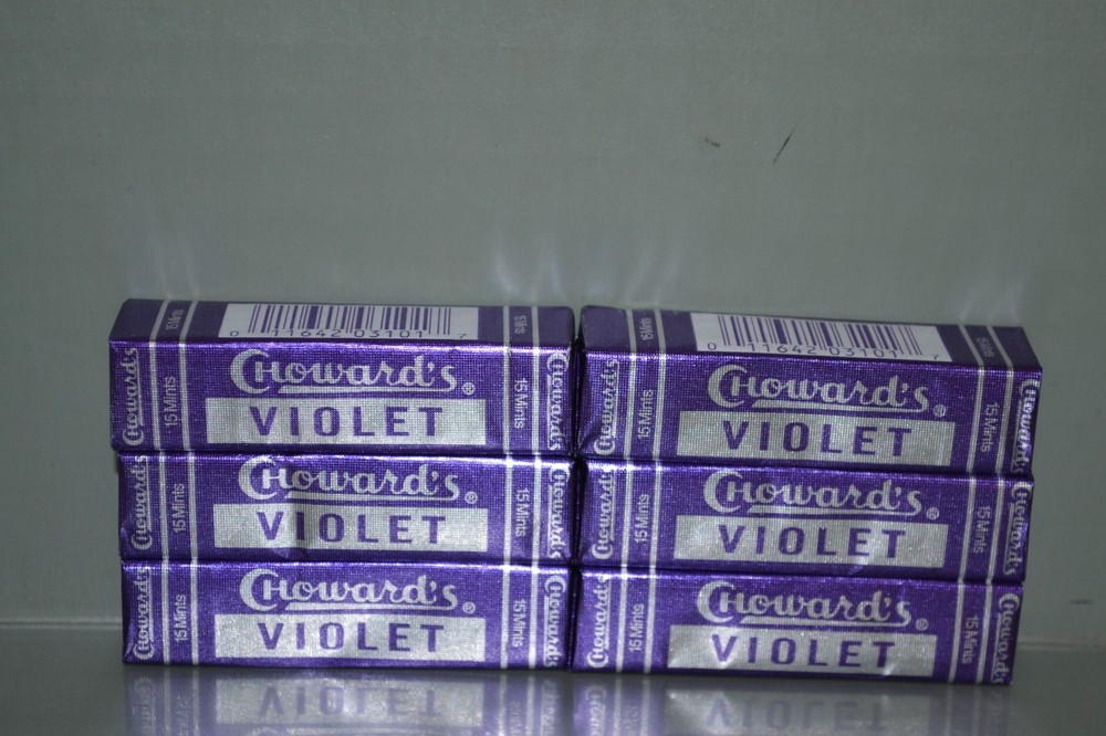 (6) Choward's Violet Mints Candy, Bold Aromatic, 15 In Each, Exp. 02/2027