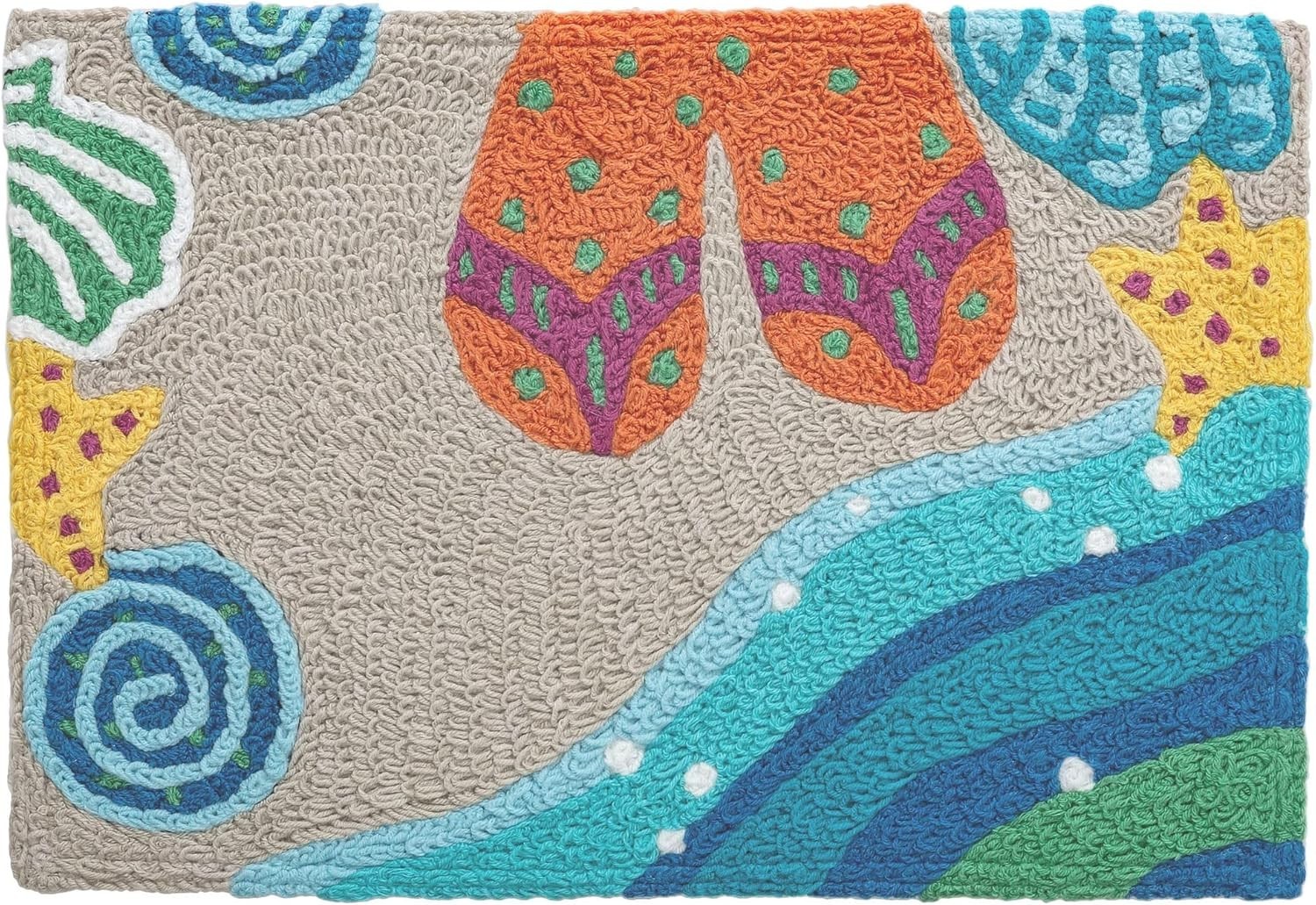 Jellybean Seaside Sandals Accent Rug 20x30 Machine Washable Indoor Outdoor gallery