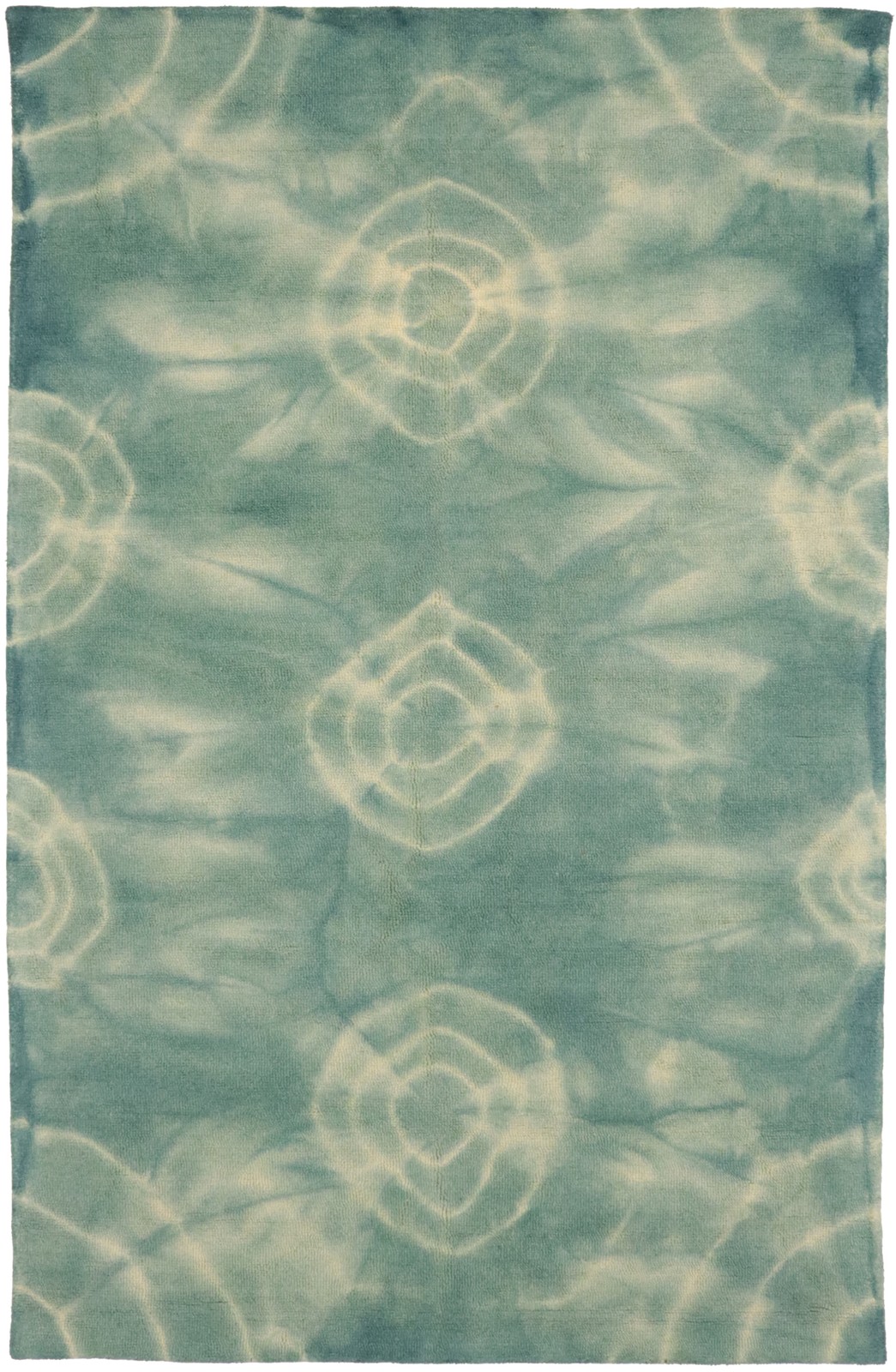 Dark Green Tie-Dye Abstract Design 5X8 Hand-Tufted Modern Rug Foyer Decor Carpet gallery
