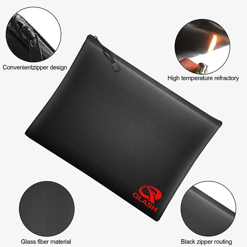 Large Fire Proof money Bag Fireproof Document Pouch Waterproof Safe Cash US gallery