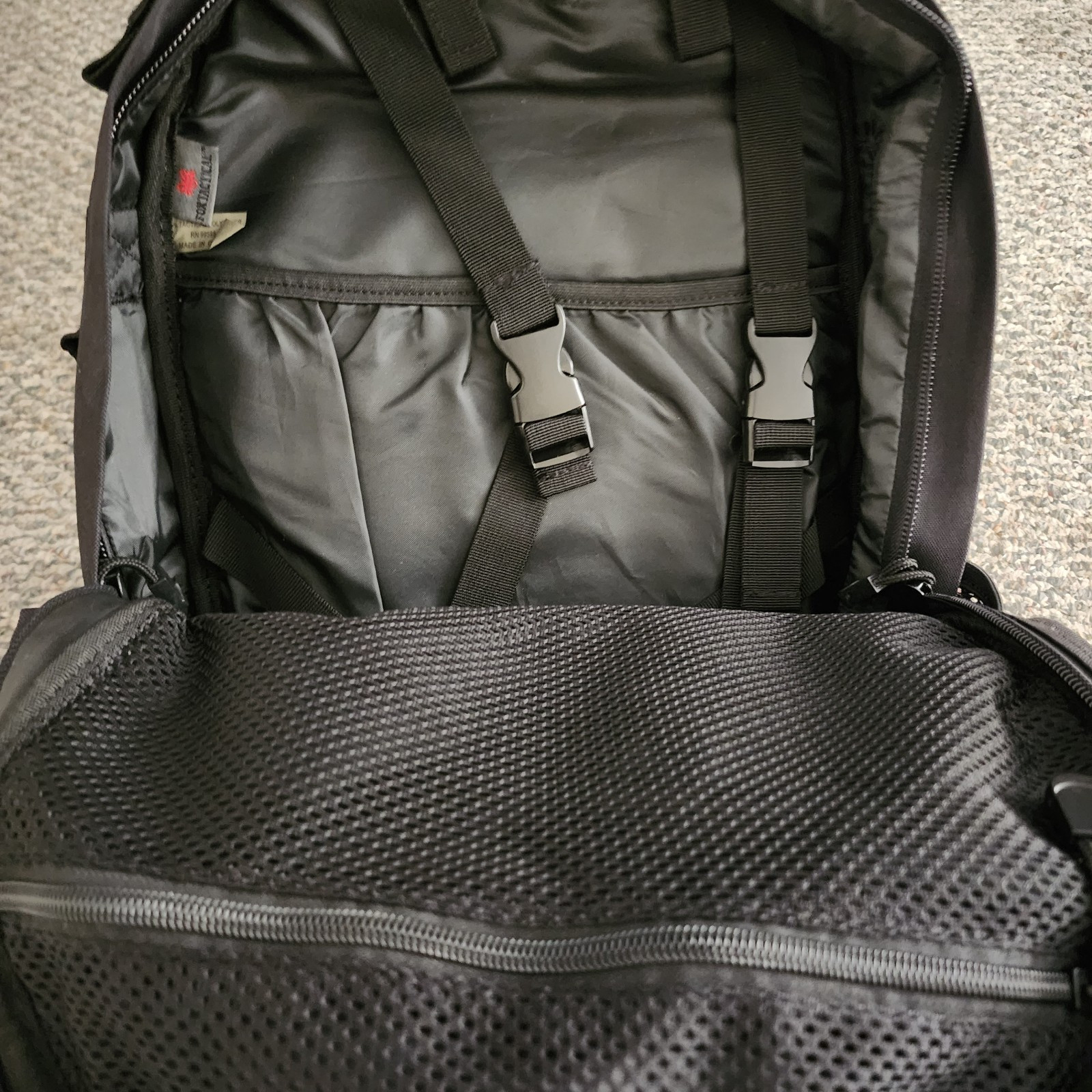 Fox Tactical Black Nylon Canvas Backpack Multi Use Pockets Padded  3