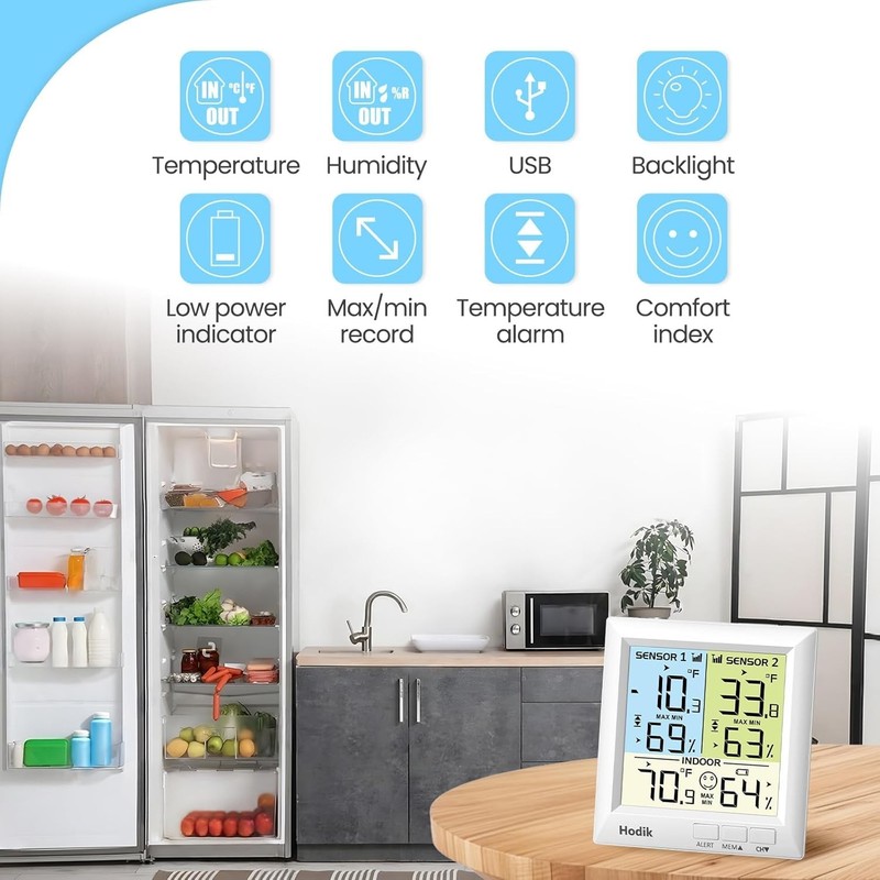 Wireless Freezer Thermometer with Alarm, Refrigerator Thermometer Digital wit... gallery