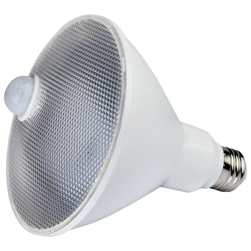 Motion Sensor Activated 40° Flood LED 120V 14W =100W PAR38 E26 3000K Soft White gallery