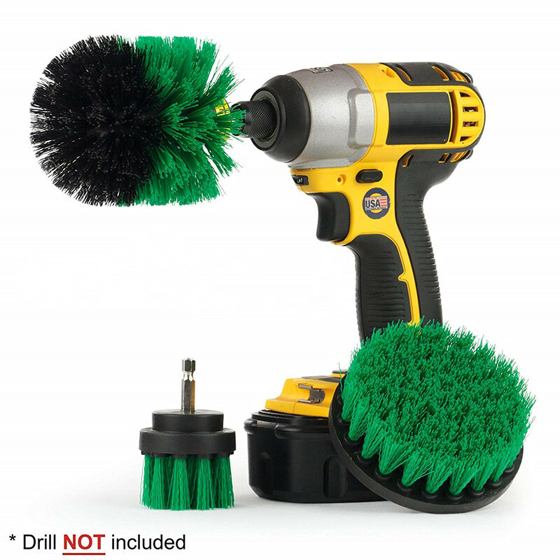 3pc Set Cleaning Drill Brush Kit Carpet Tile Power Scrubber Cleaner Attachment gallery