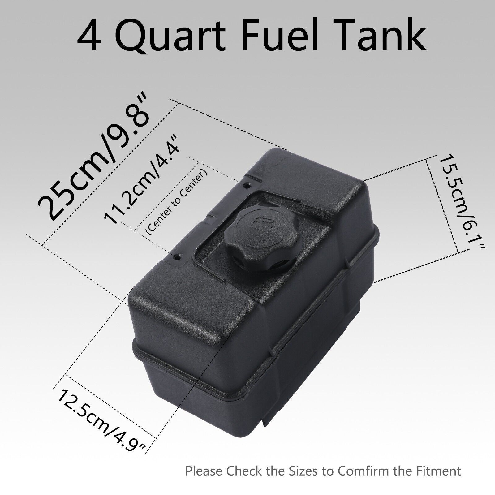 4 Quart Fuel Gas Tank w/ Cap & Shut-Off Valve Fit for Briggs & Stratt BS493337 gallery