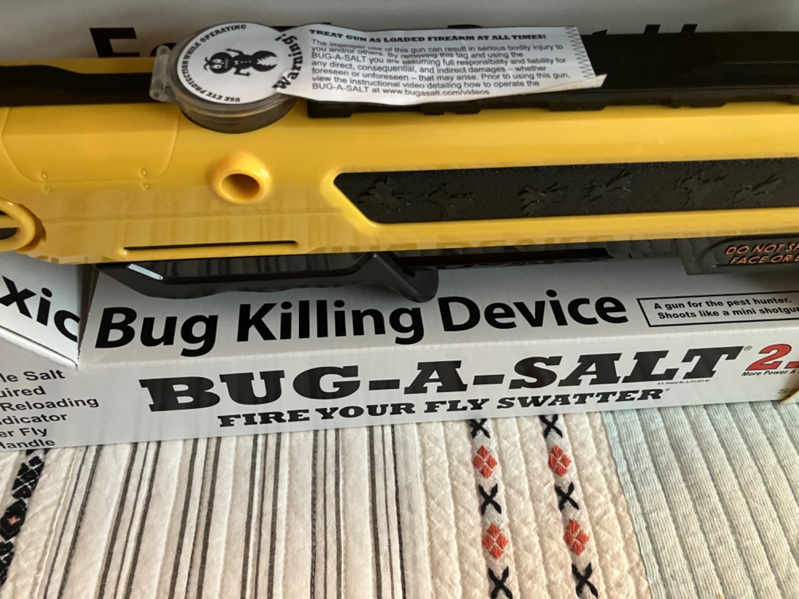 NIB BUG-A-SALT 2.0 Authentic Salt Gun Insect Control Adults Only Classic Yellow gallery