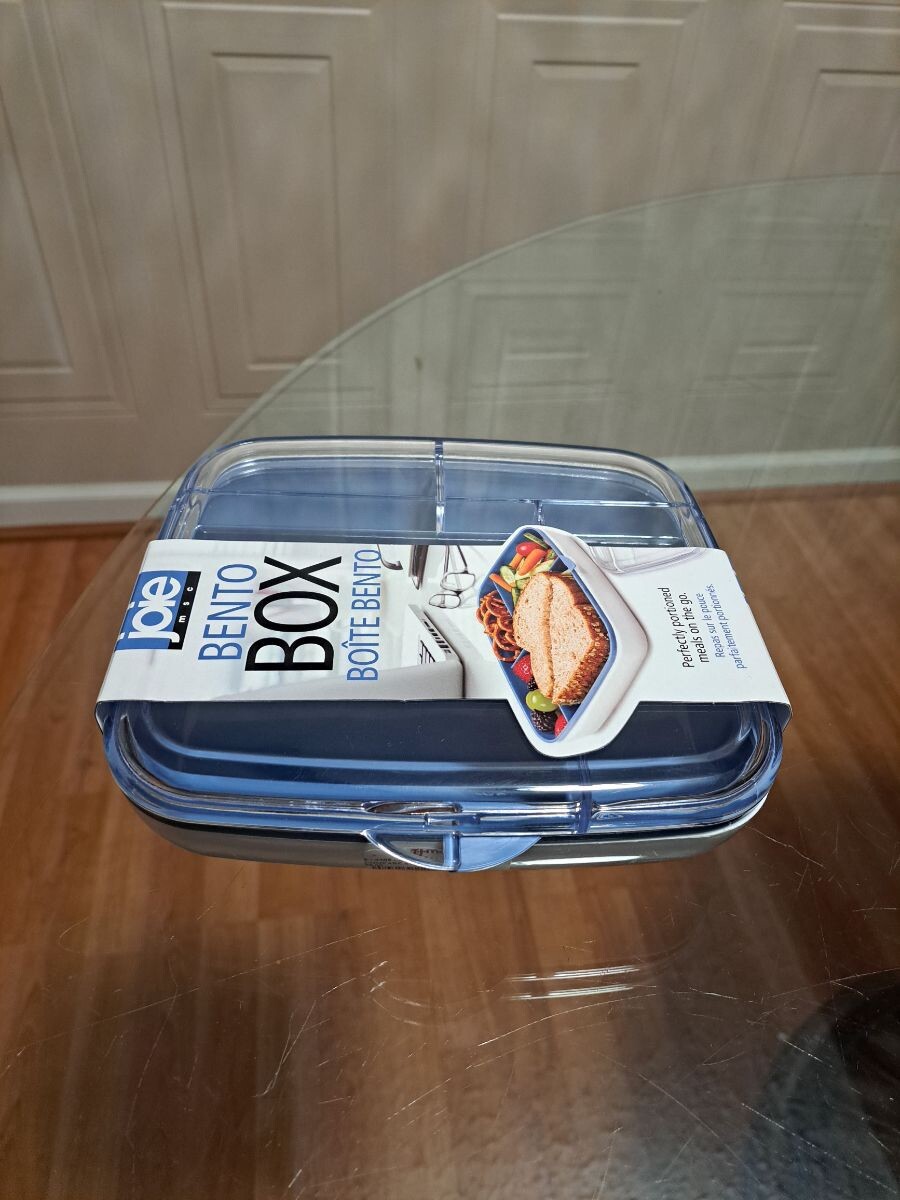 Joie Bento Box Perfectly Portion Meals On The Go Container Clear White / Blue gallery