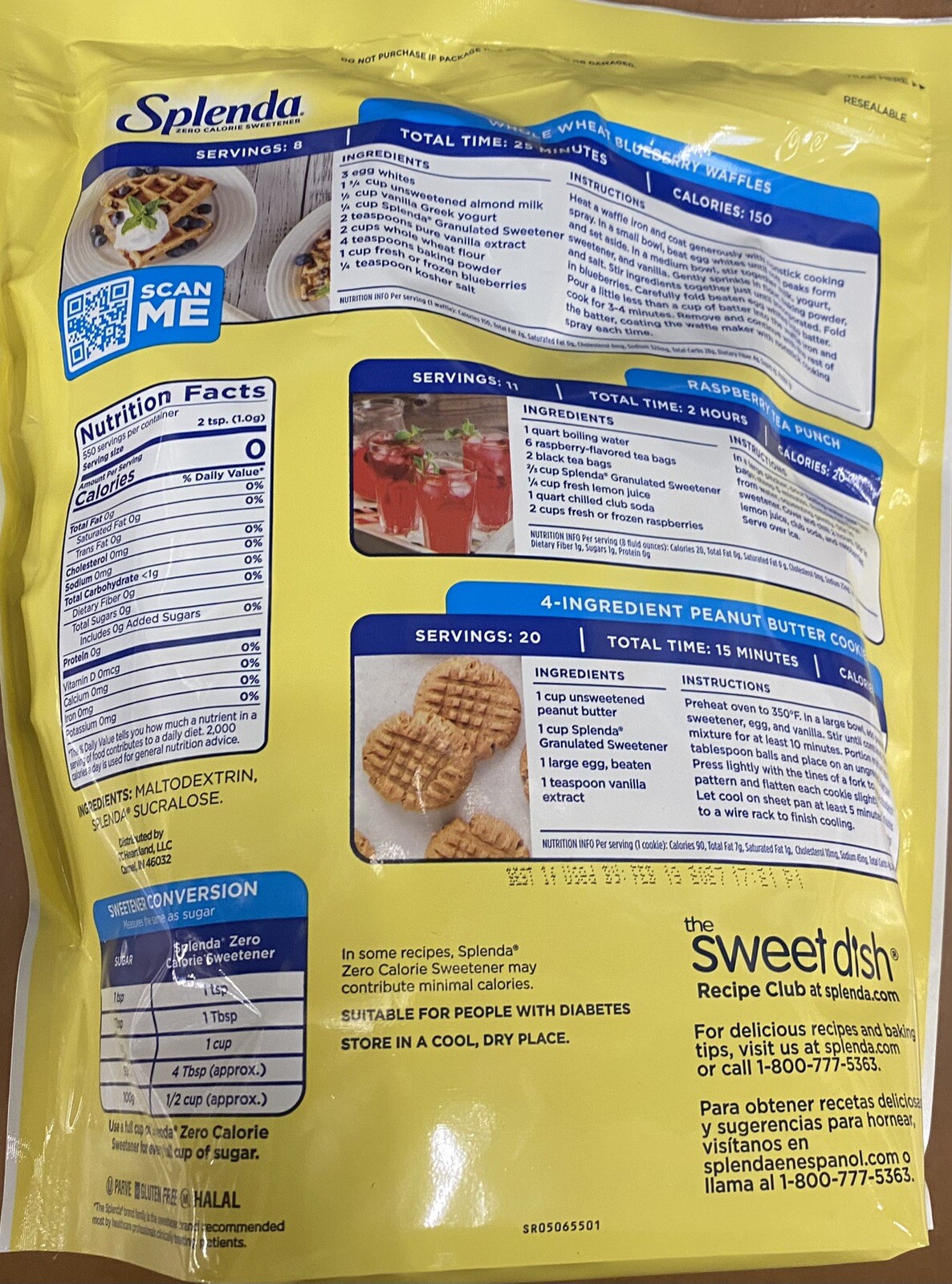 SPLENDA Zero Calorie Granulated Sweetener 1.2 LB VALUE SIZE Bag gallery