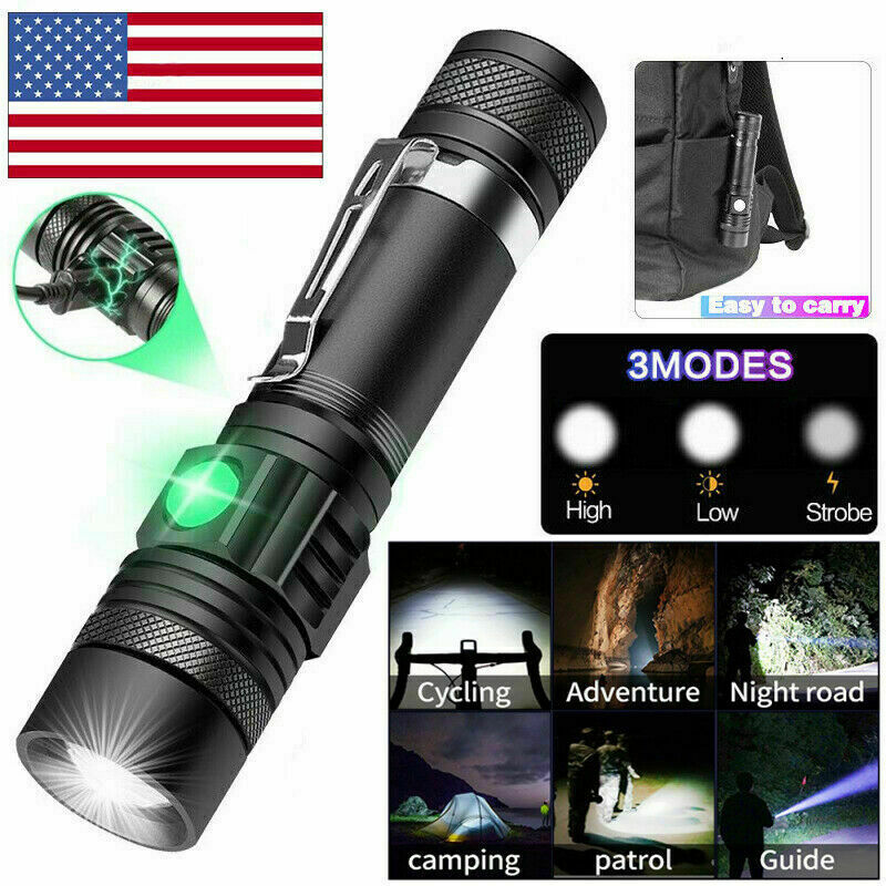 Super-Bright LED Tactical Flashlight Zoomable With Rechargeable Battery gallery