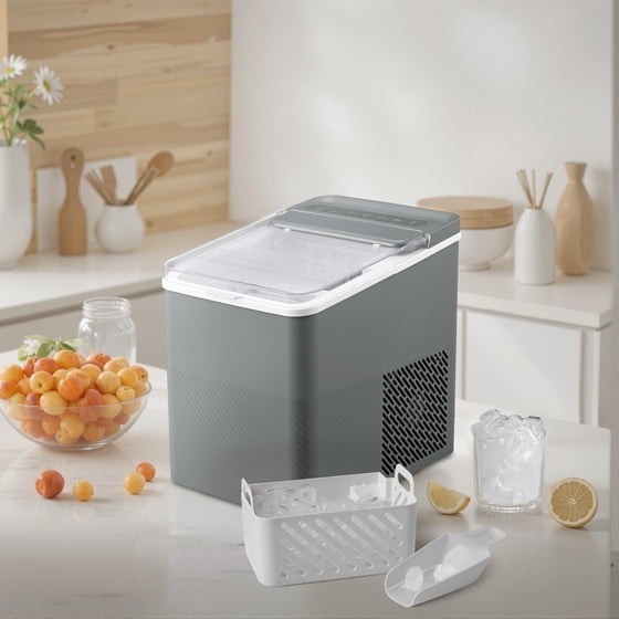 Mainstays Portable Countertop Ice Maker 26lbs/Day Compact Ice Machine Gray gallery