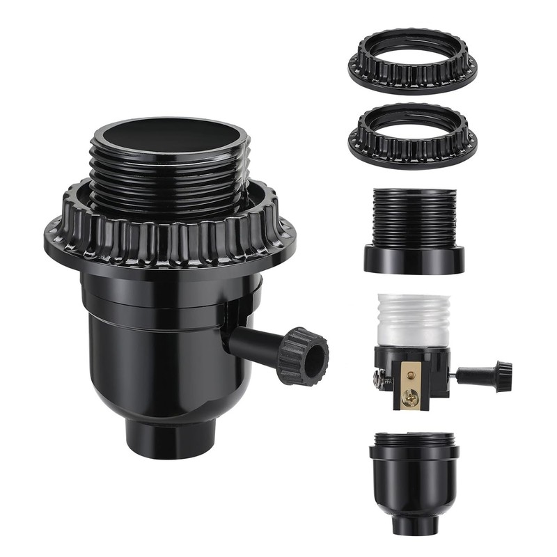 Durable Medium Base Lamp Socket with 2 Shade Rings for Easy Replacement gallery